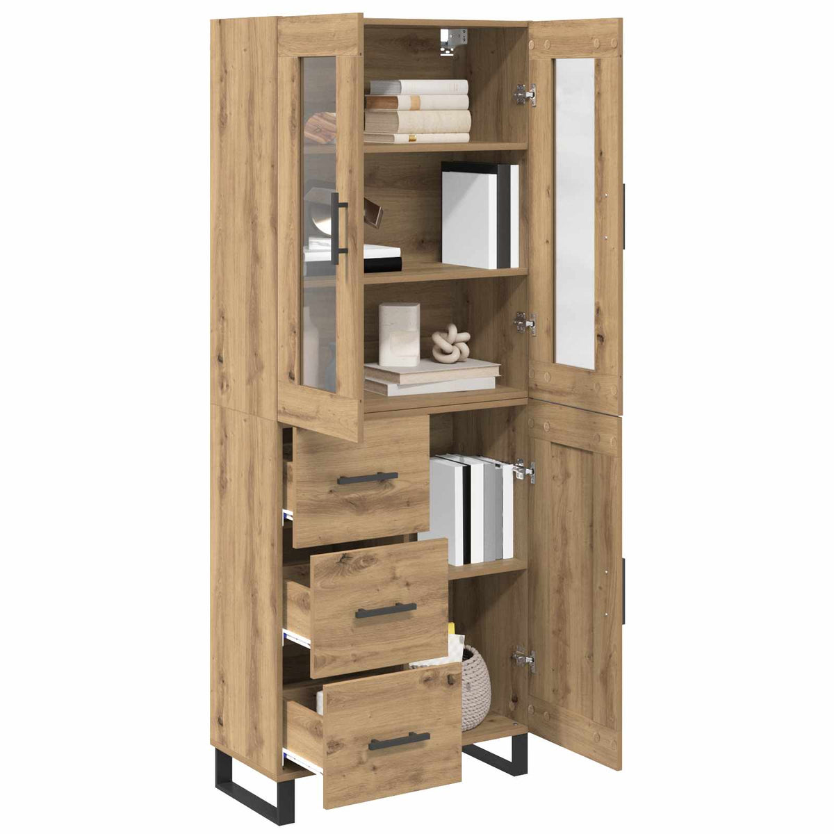 Highboard 2 stk. Artisan Egetræ 69,5 x 34 x 180 cm