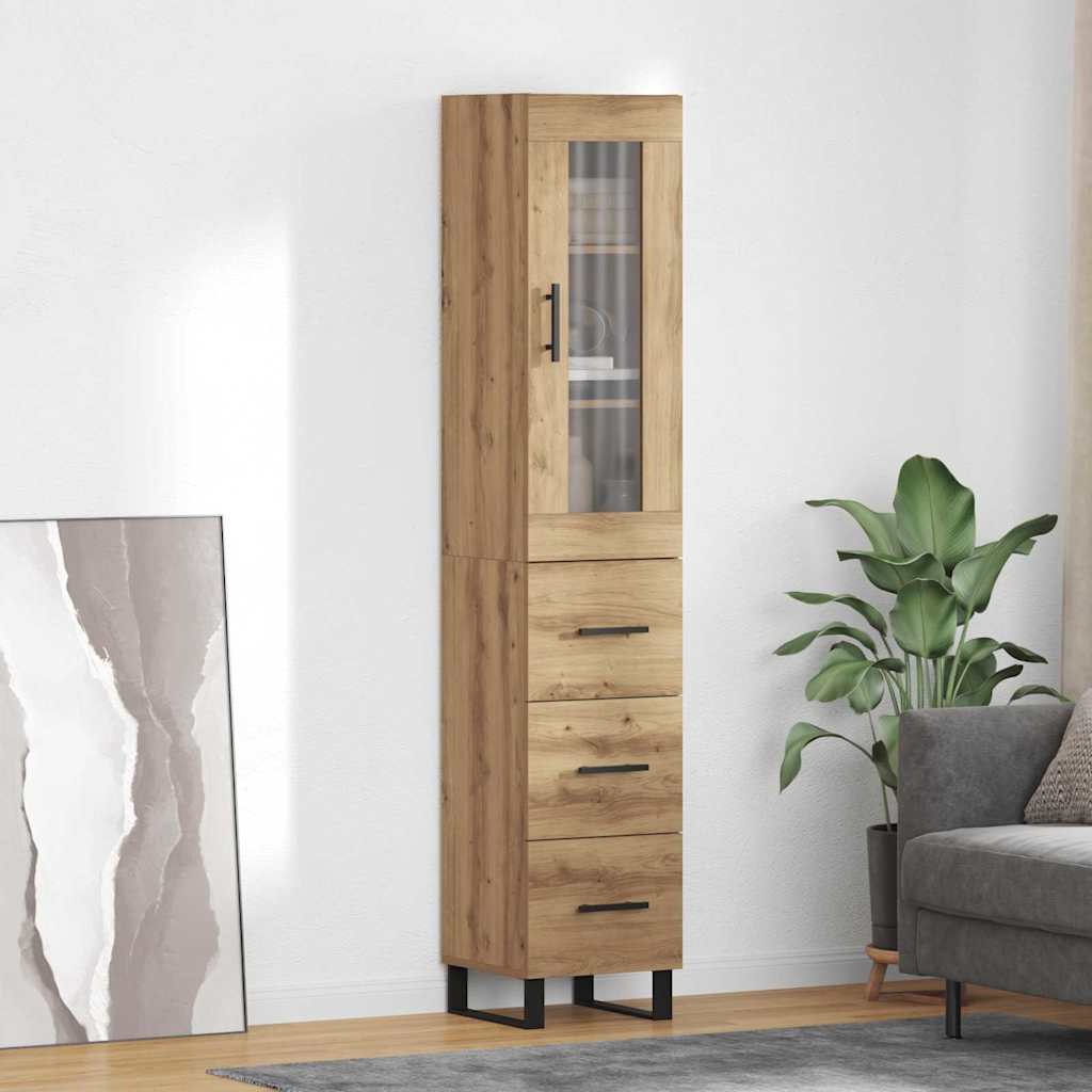 Highboard Artisan Egetræ 34,5 x 34 x 180 cm Konstrueret træ