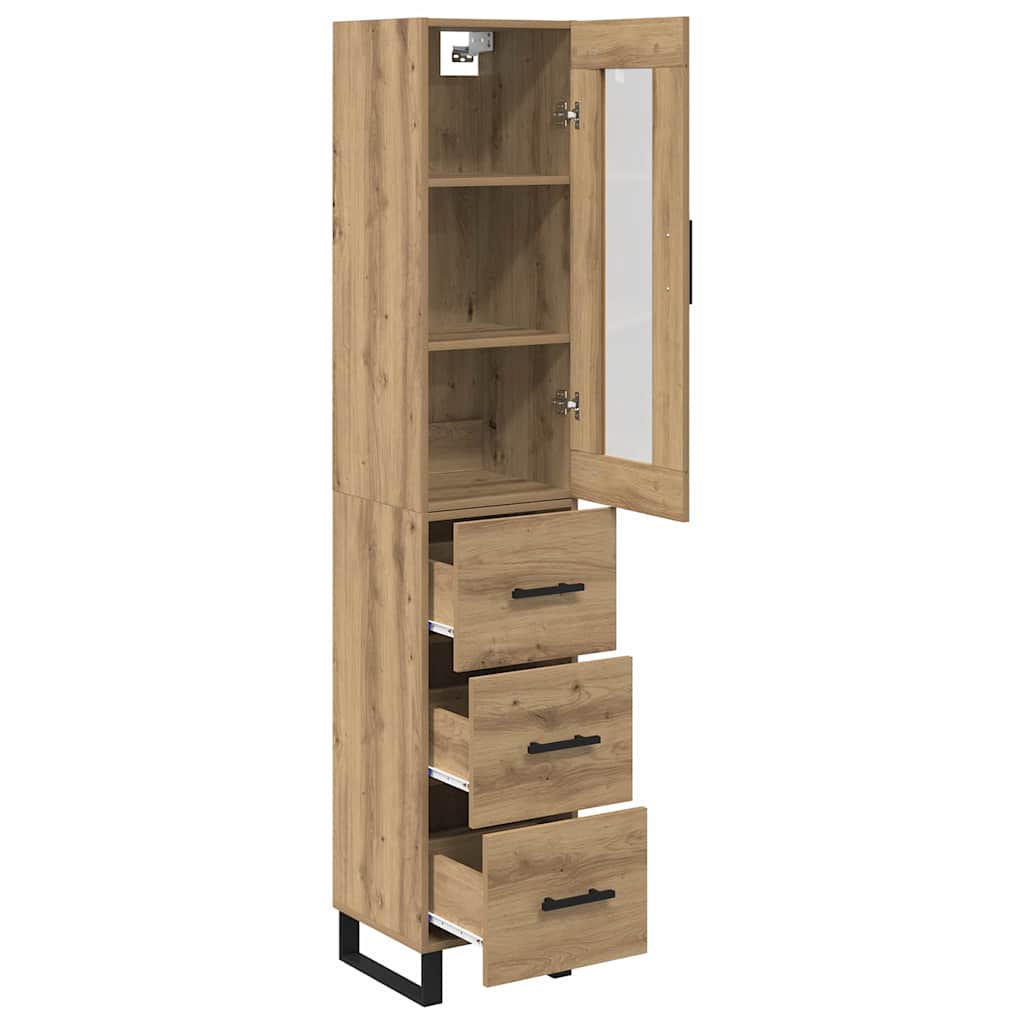 Highboard Artisan Egetræ 34,5 x 34 x 180 cm Konstrueret træ