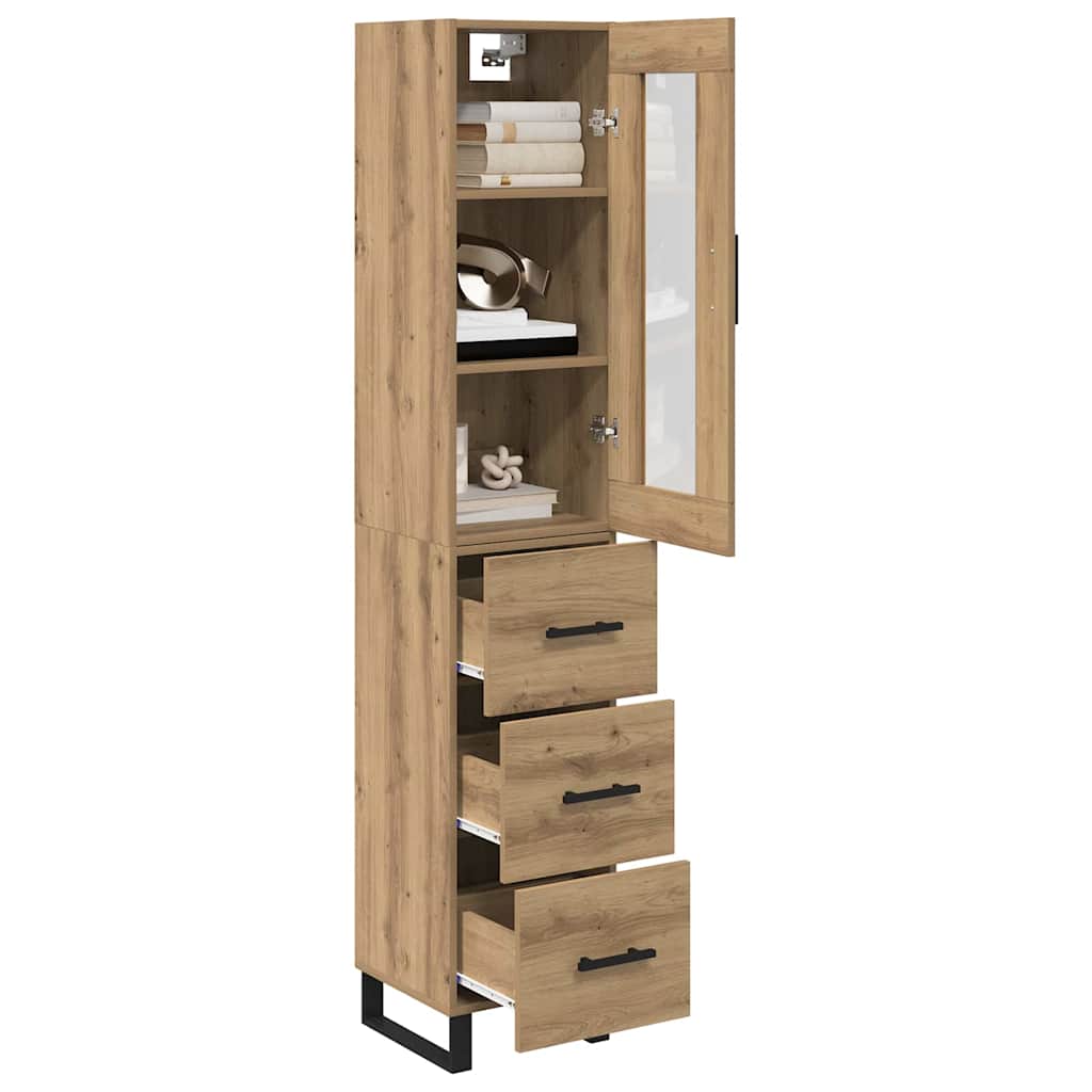 Highboard Artisan Egetræ 34,5 x 34 x 180 cm Konstrueret træ