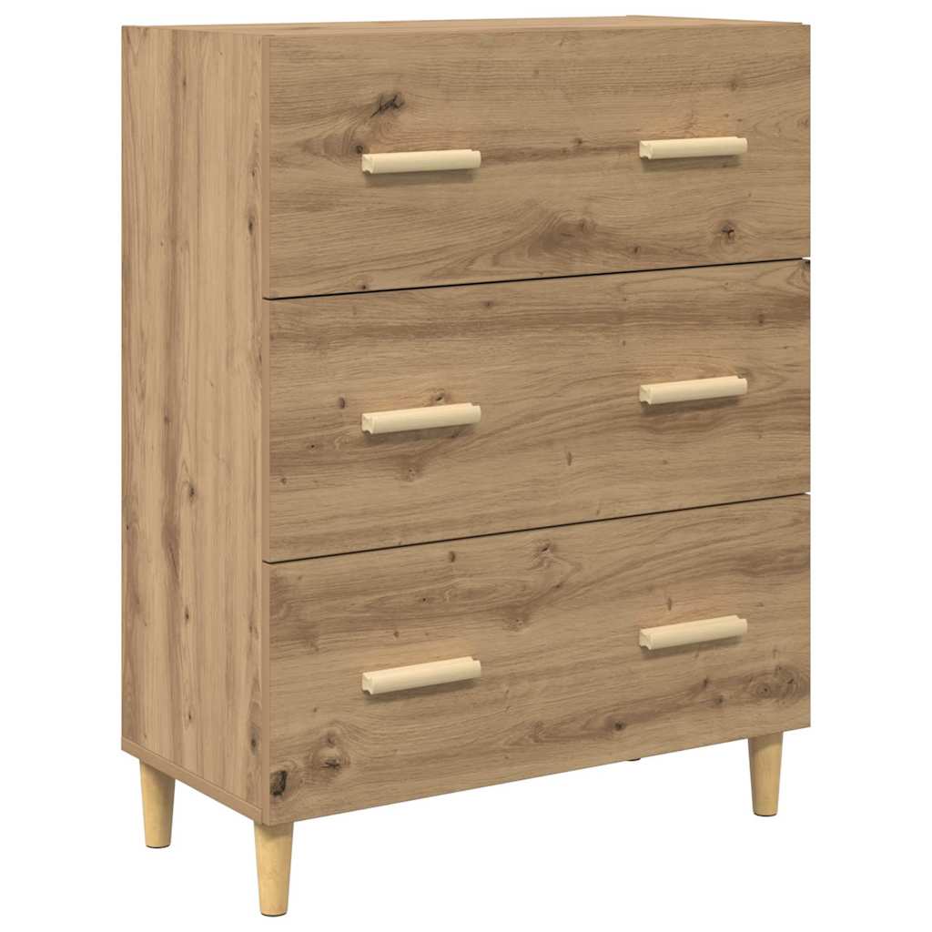 Highboard Artisan Egetræ 69,5 x 34 x 180 cm Ingeniørtræ og glas