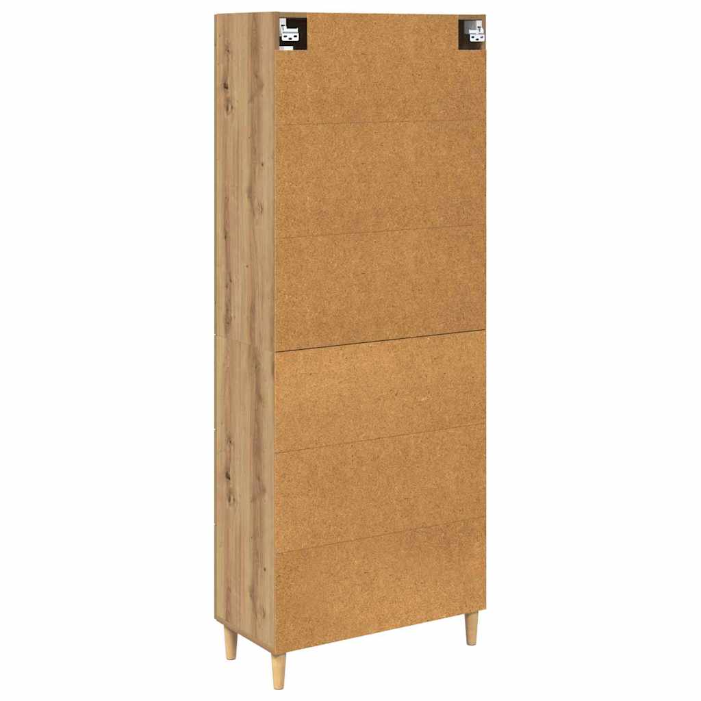 Highboard Artisan Egetræ 69,5 x 34 x 180 cm Ingeniørtræ og glas