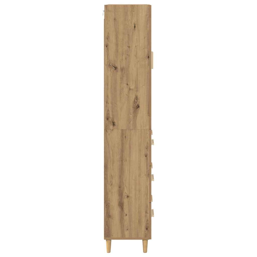 Highboard Artisan Egetræ 69,5 x 34 x 180 cm Ingeniørtræ og glas
