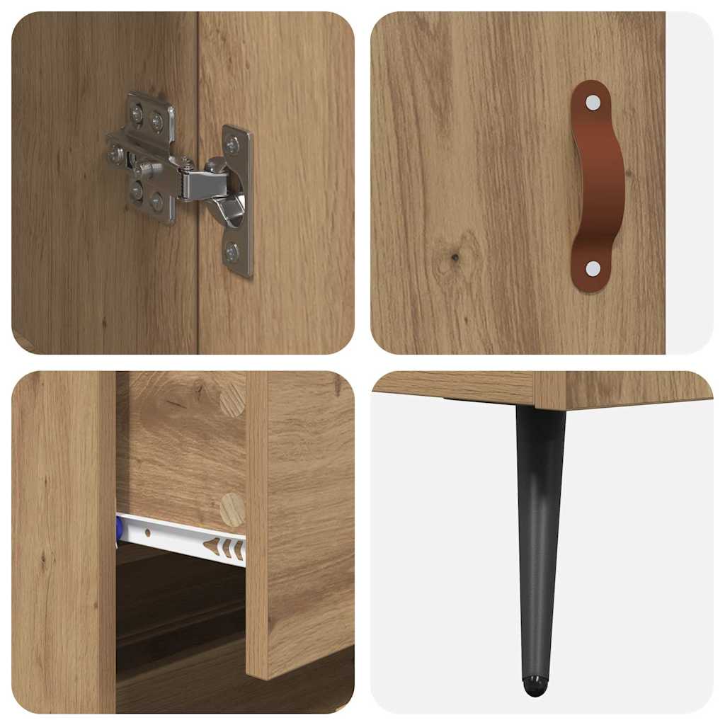 Highboard Artisan Egetræ 69,5 x 34 x 180 cm Konstrueret træ