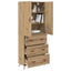 Highboard Artisan Egetræ 69,5 x 34 x 180 cm Konstrueret træ