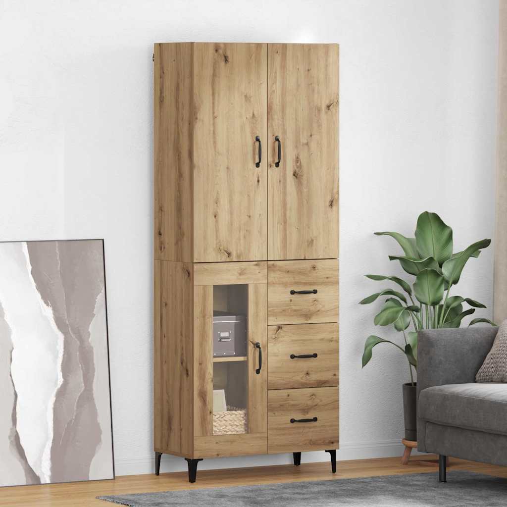 Highboard Artisan Egetræ 69,5 x 34 x 180 cm Konstrueret træ
