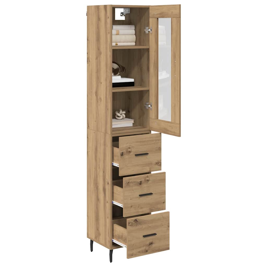 Highboard Artisan Egetræ 34,5 x 34 x 180 cm Konstrueret træ