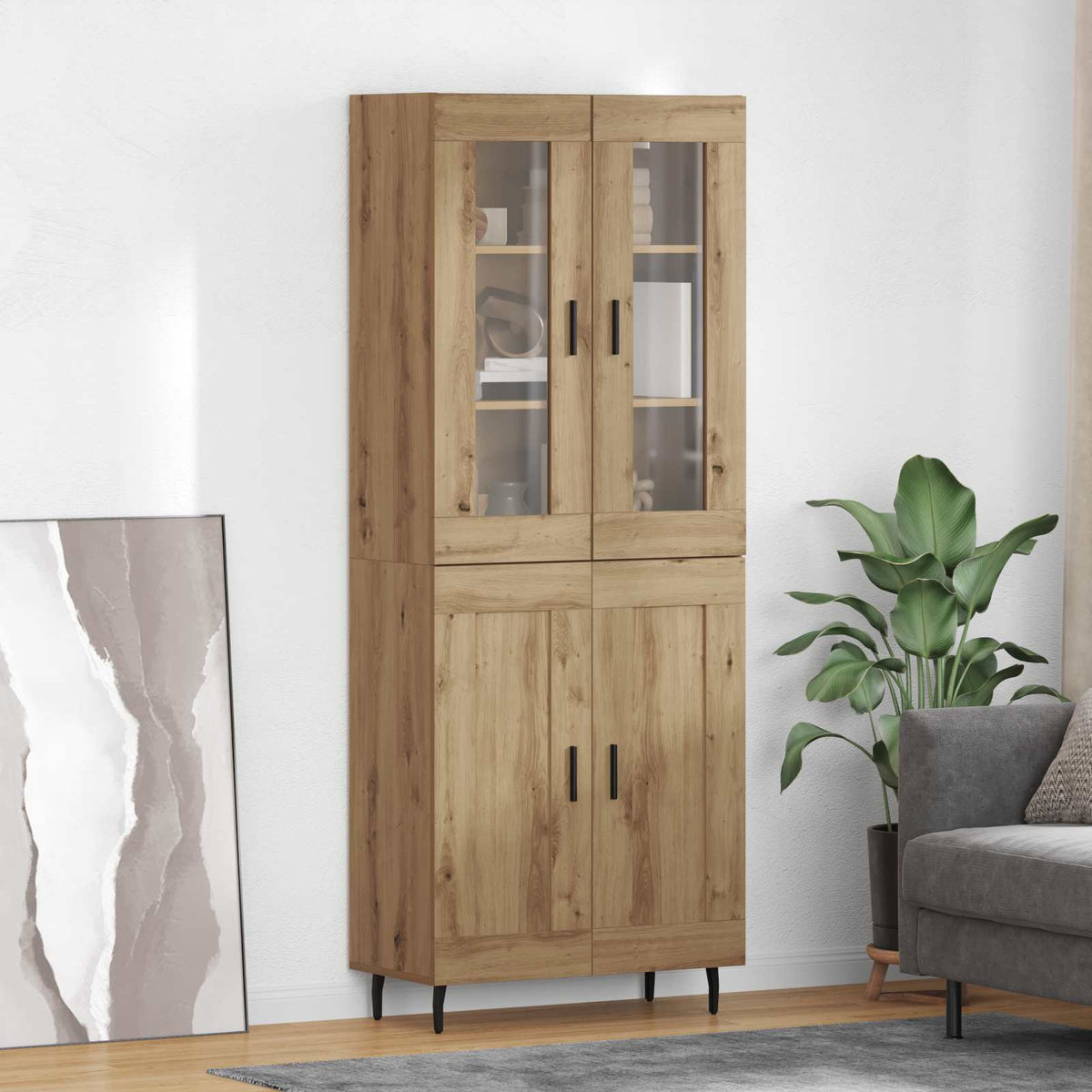 Highboard 2 stk. Artisan Egetræ 69,5 x 34 x 180 cm