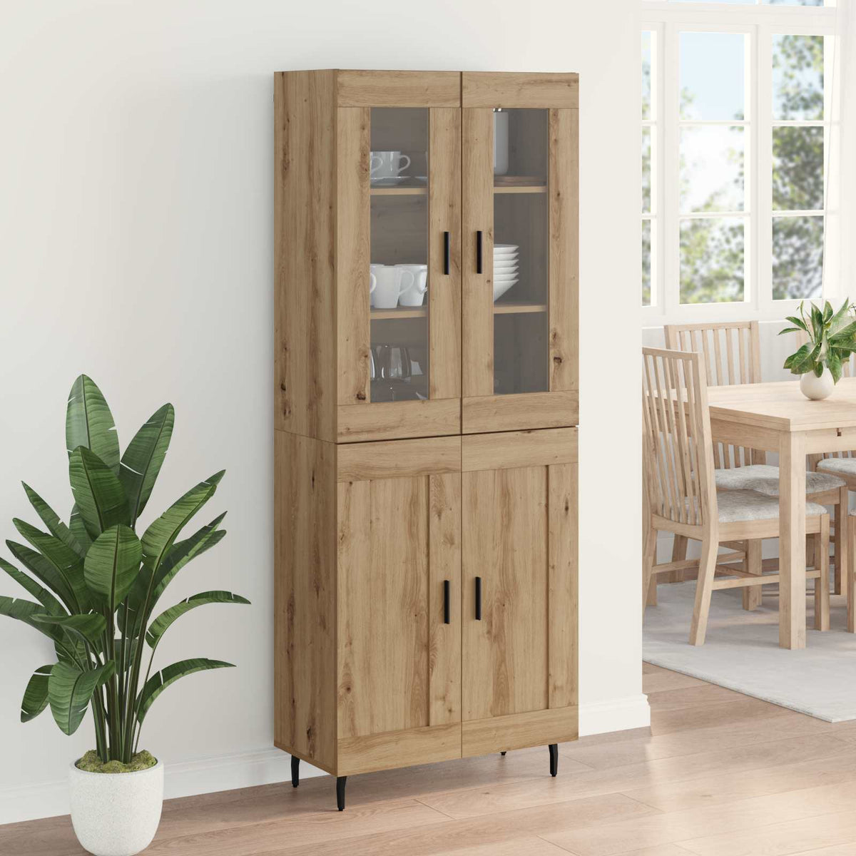 Highboard 2 stk. Artisan Egetræ 69,5 x 34 x 180 cm