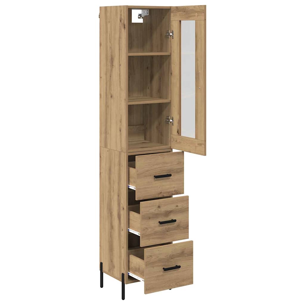 Highboard Artisan Egetræ 34,5 x 34 x 180 cm Konstrueret træ