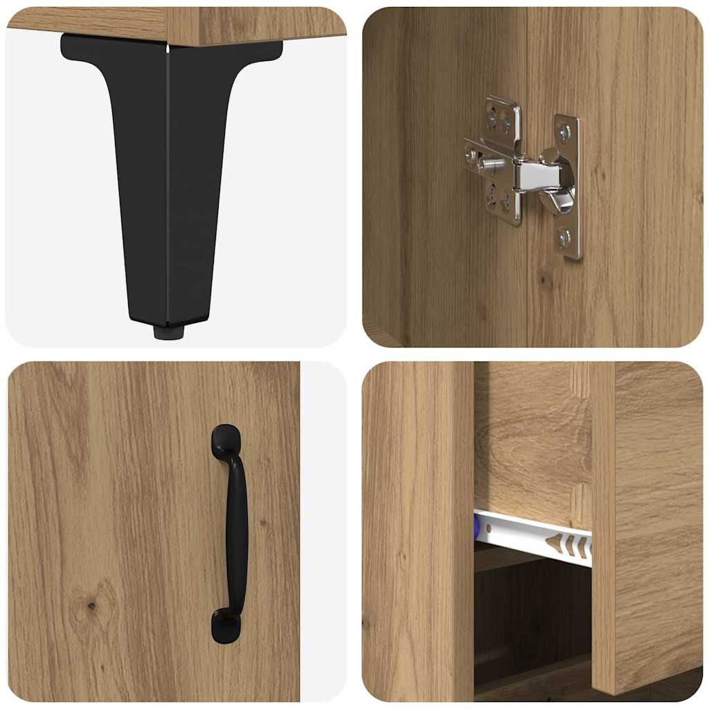 Highboard Artisan Egetræ 69,5 x 34 x 180 cm Konstrueret træ