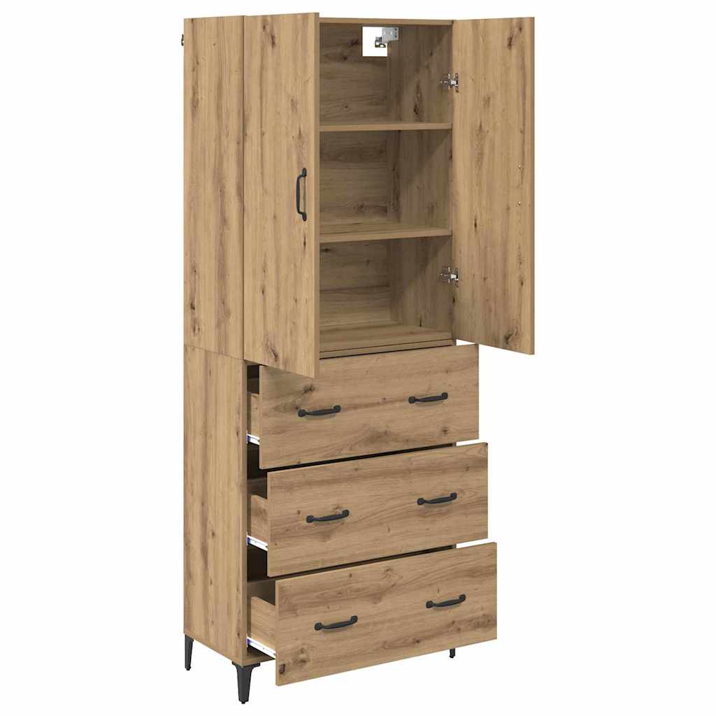 Highboard Artisan Egetræ 69,5 x 34 x 180 cm Konstrueret træ