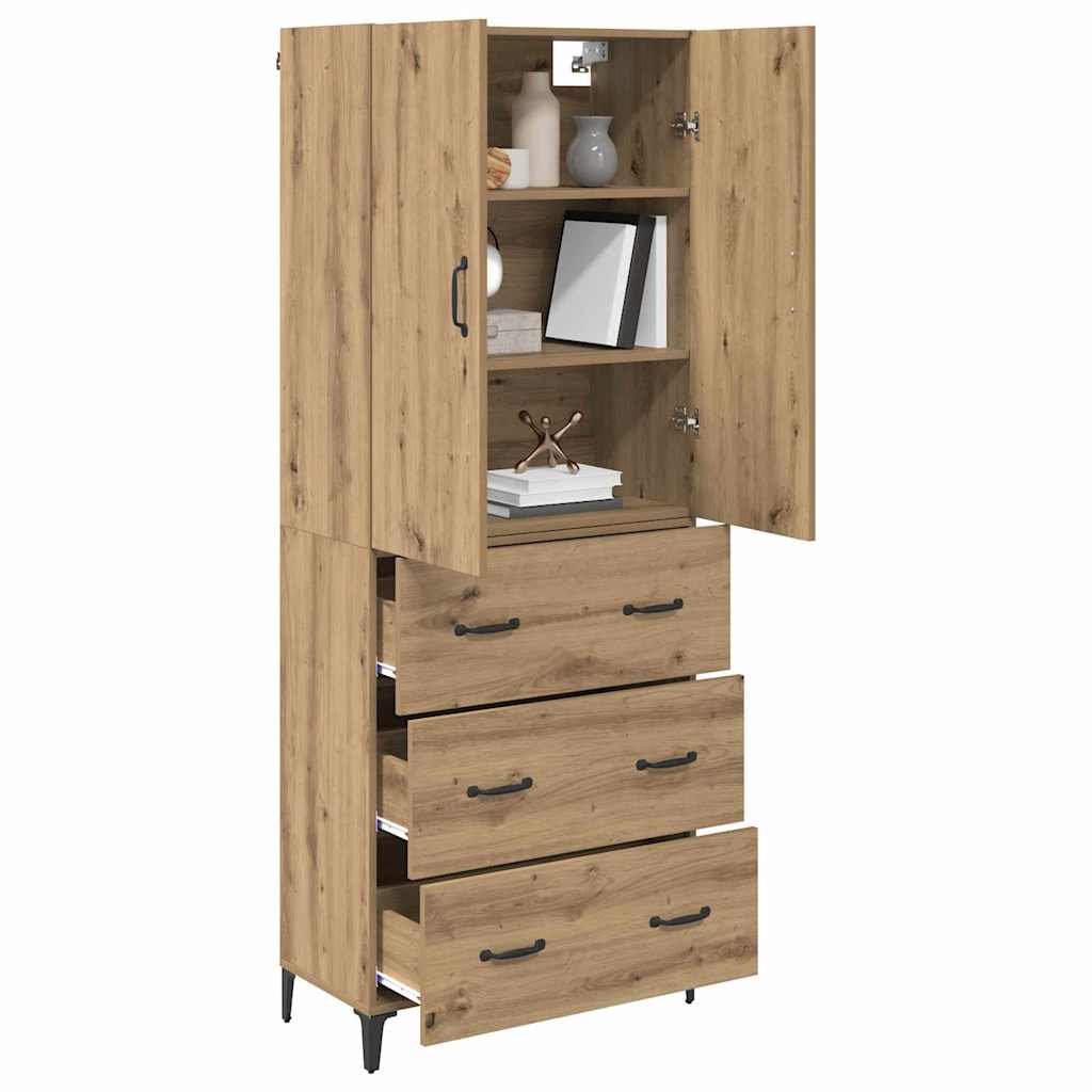 Highboard Artisan Egetræ 69,5 x 34 x 180 cm Konstrueret træ