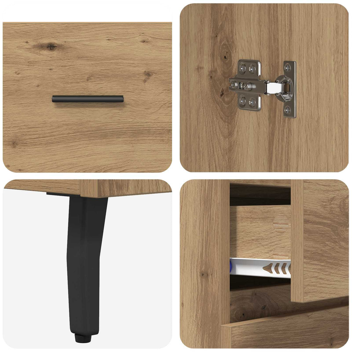 Highboard 2 stk. Artisan Egetræ 69,5 x 34 x 180 cm