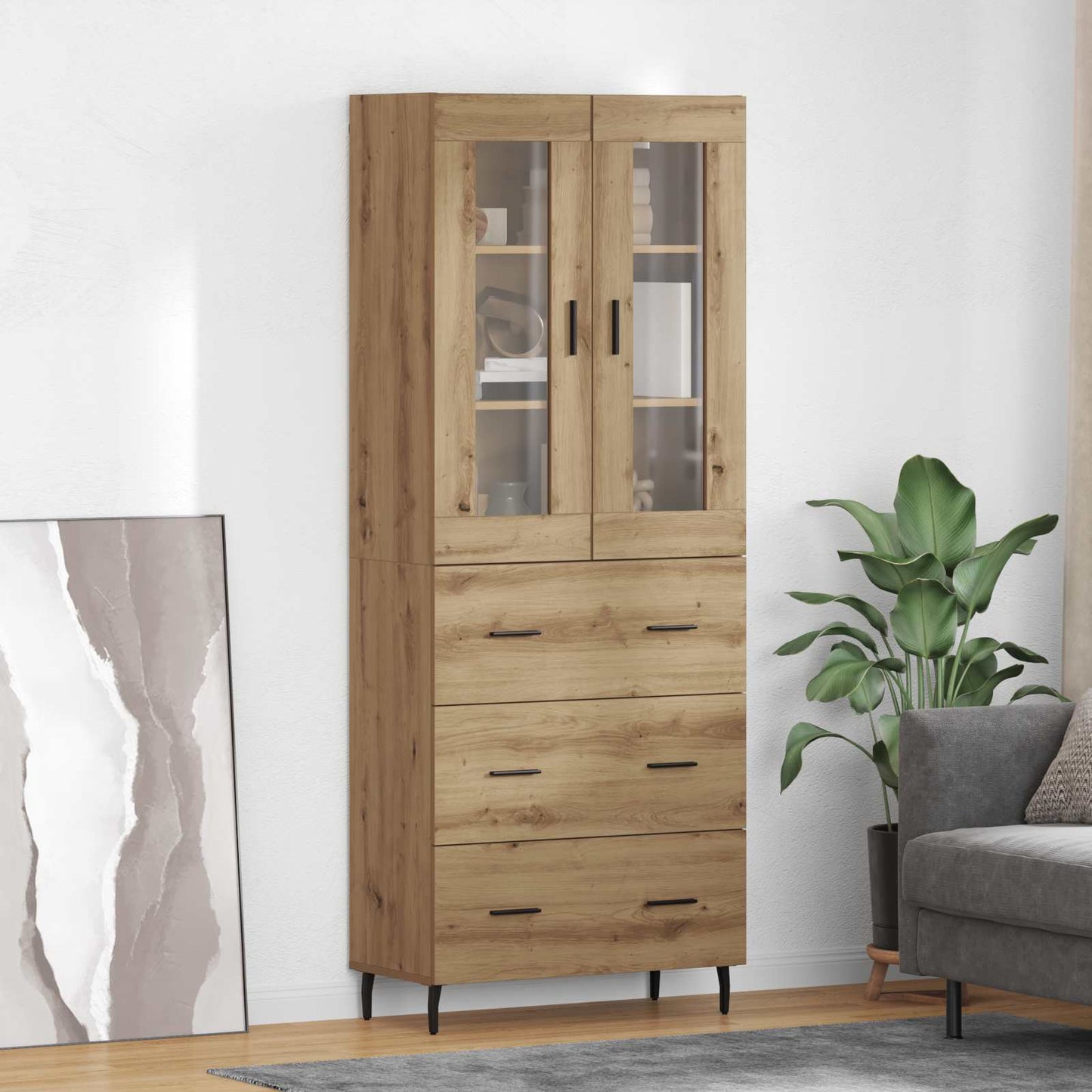 Highboard 2 stk. Artisan Egetræ 69,5 x 34 x 180 cm