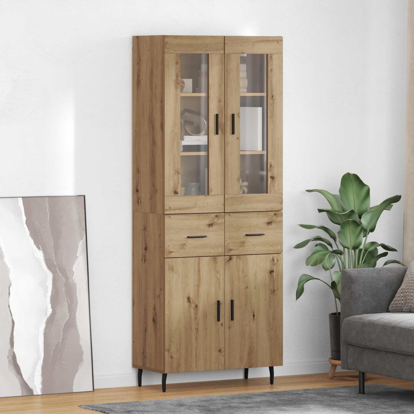 Highboard 2 stk. Artisan Egetræ 69,5 x 34 x 180 cm