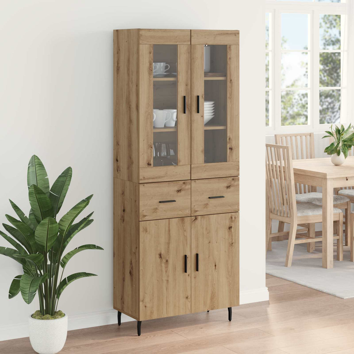 Highboard 2 stk. Artisan Egetræ 69,5 x 34 x 180 cm