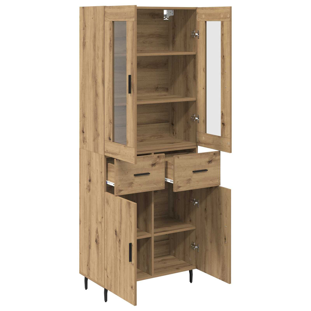 Highboard 2 stk. Artisan Egetræ 69,5 x 34 x 180 cm