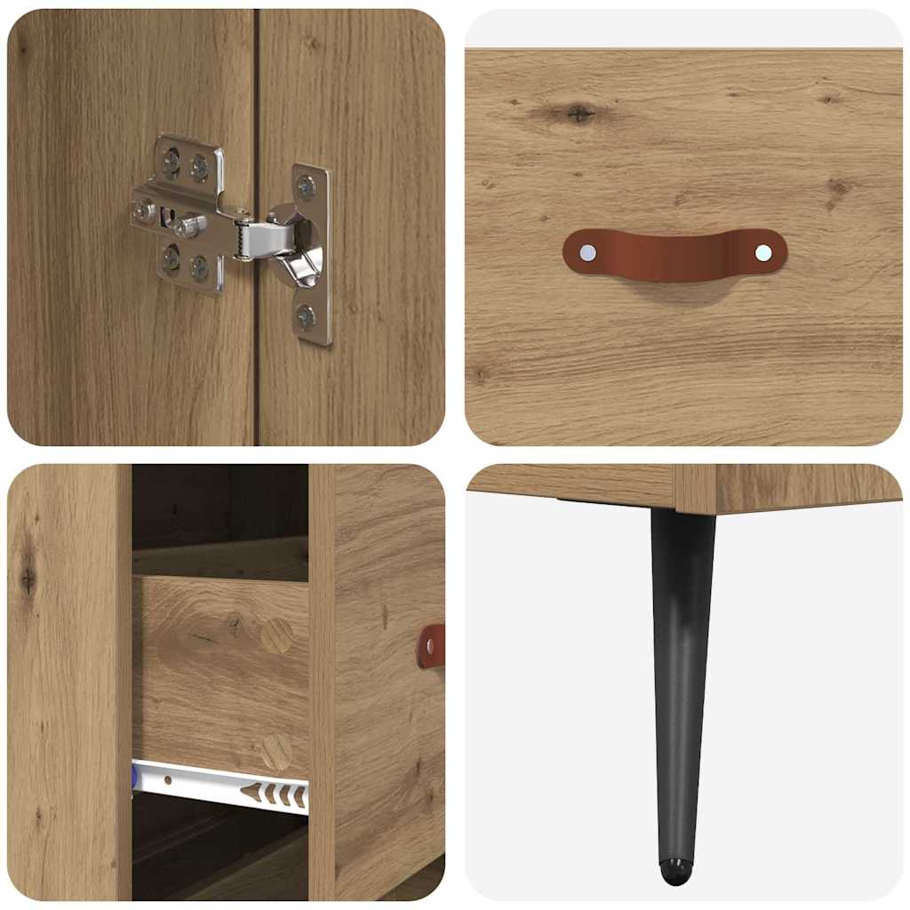 Highboard Artisan Egetræ 69,5 x 34 x 180 cm Konstrueret træ