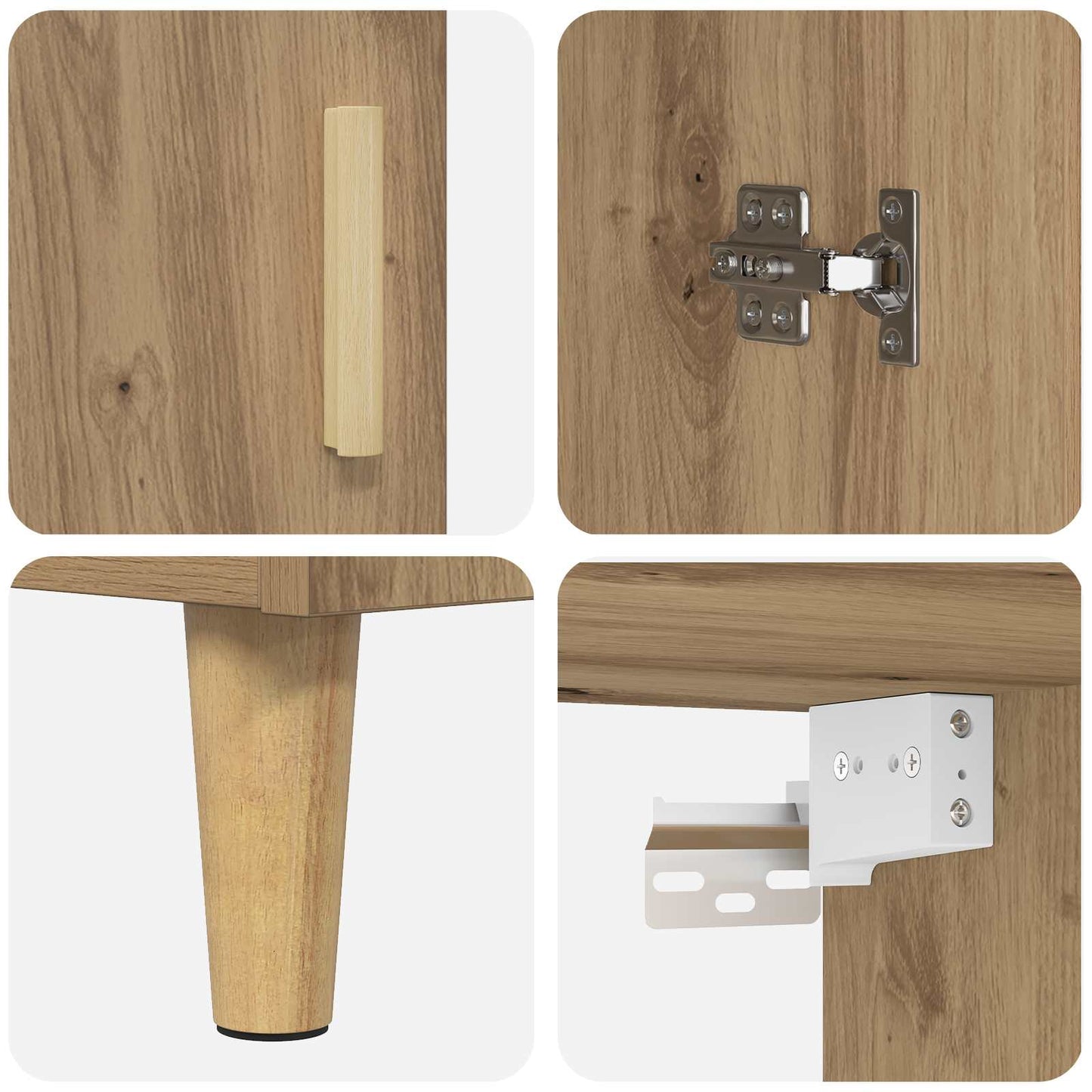 Highboard Artisan Egetræ 69,5 x 32,5 x 180 cm Konstrueret træ