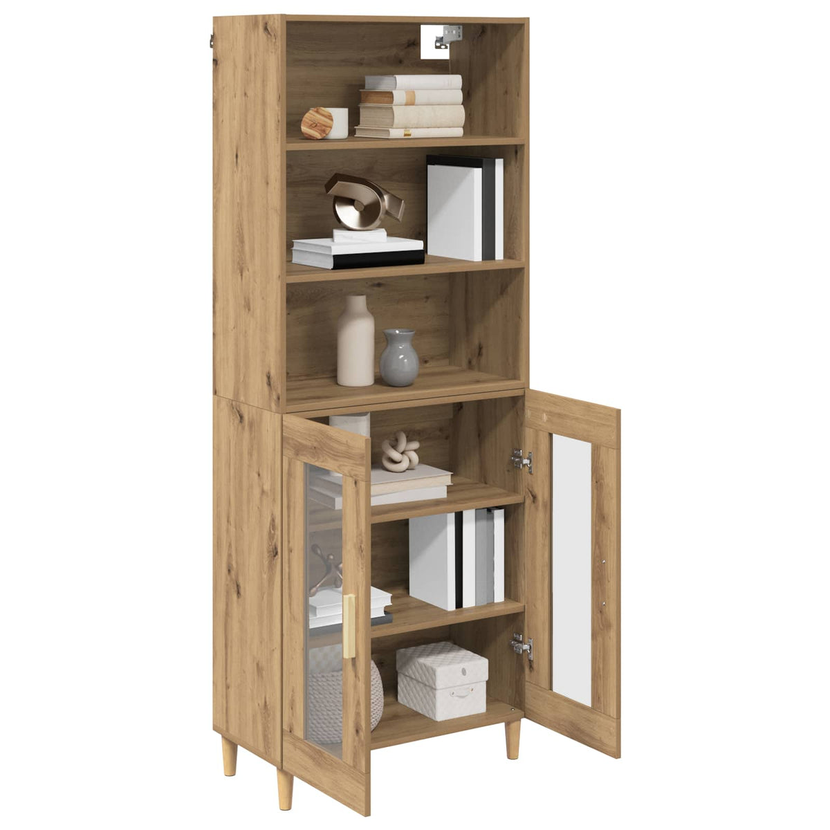 Highboard Artisan Egetræ 69,5 x 32,5 x 180 cm Konstrueret træ
