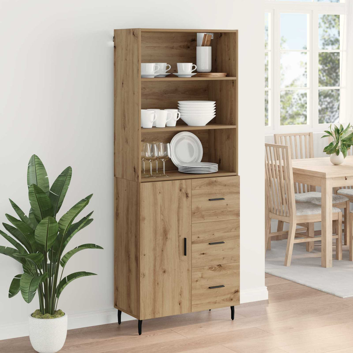 Highboard 2 stk. Artisan Egetræ 69,5 x 32,5 x 180 cm