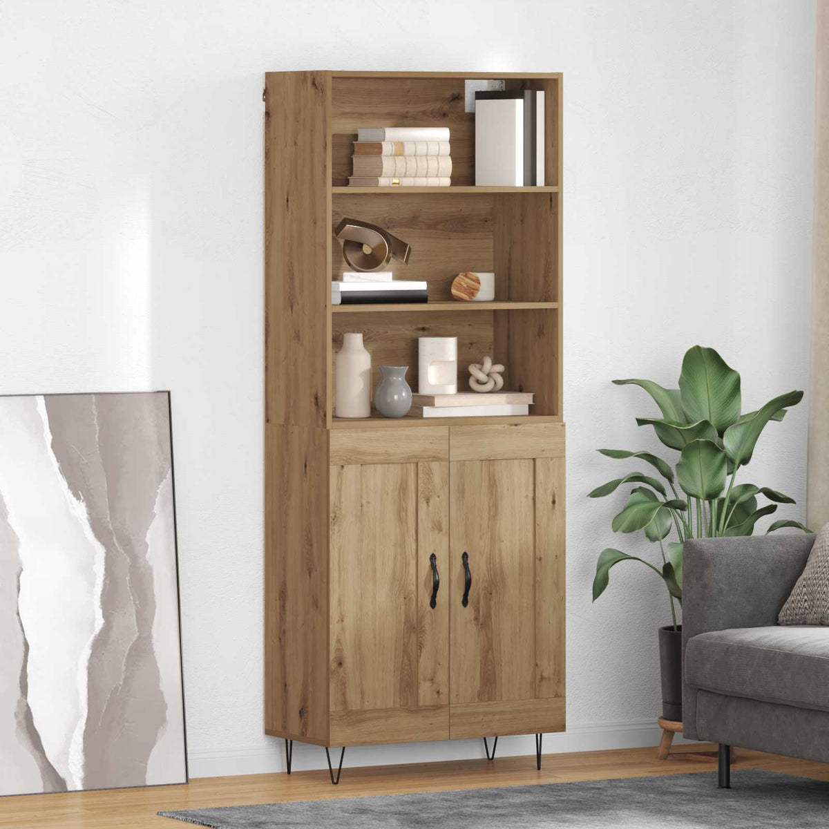 Highboard 2 stk. Artisan Egetræ 69,5 x 34 x 180 cm