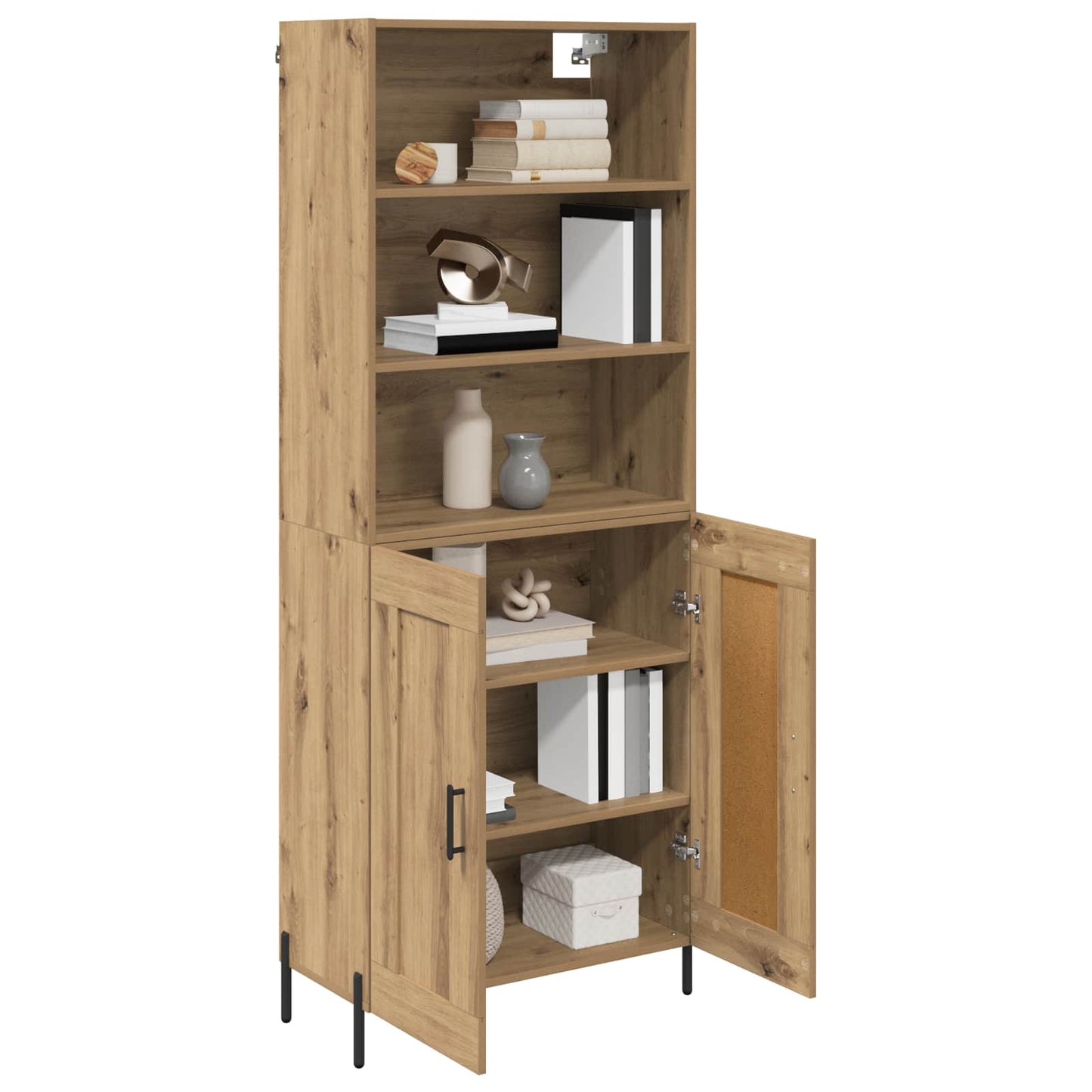 Highboard Artisan Egetræ 69,5 x 32,5 x 180 cm Konstrueret træ