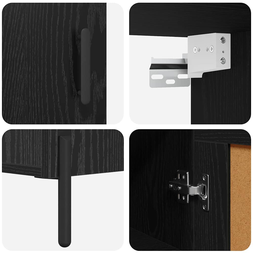 Highboard 2 stk. Sort eg 69,5 x 34 x 180 cm Konstrueret træ