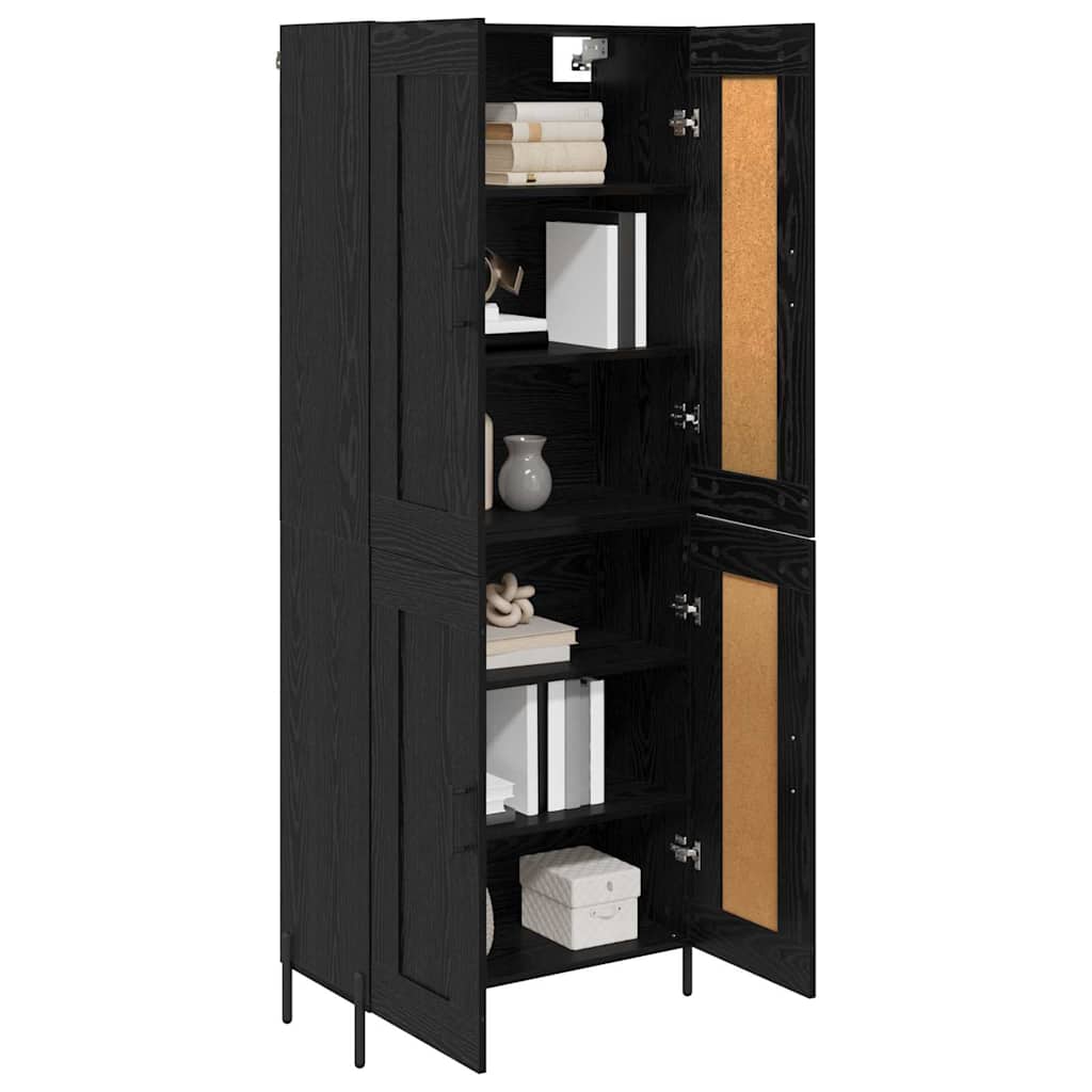 Highboard 2 stk. Sort eg 69,5 x 34 x 180 cm Konstrueret træ