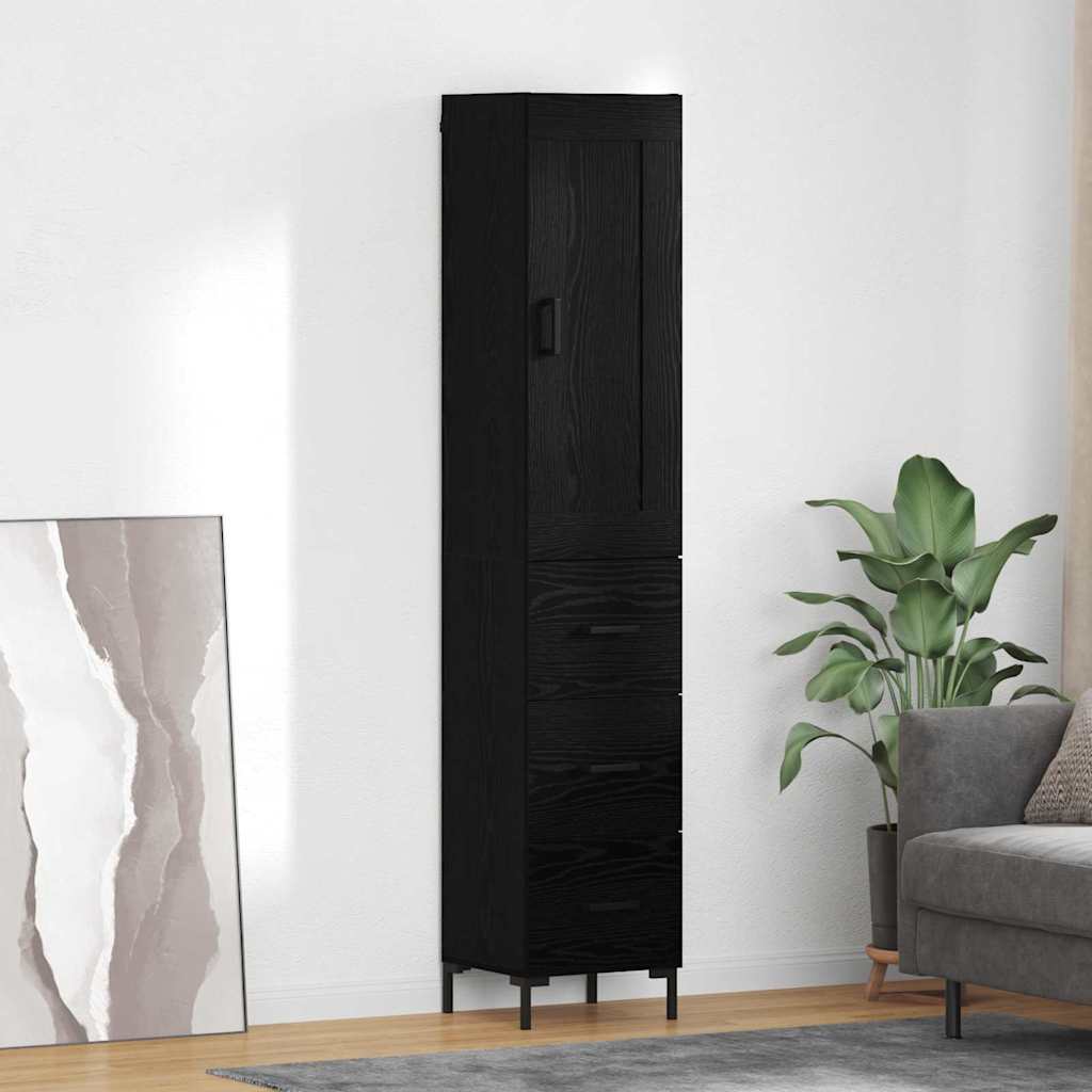Highboard Sort eg 34,5 x 34 x 180 cm Konstrueret træ