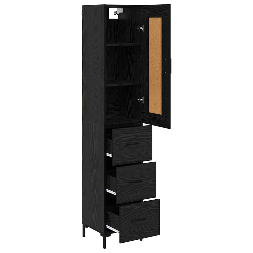 Highboard Sort eg 34,5 x 34 x 180 cm Konstrueret træ