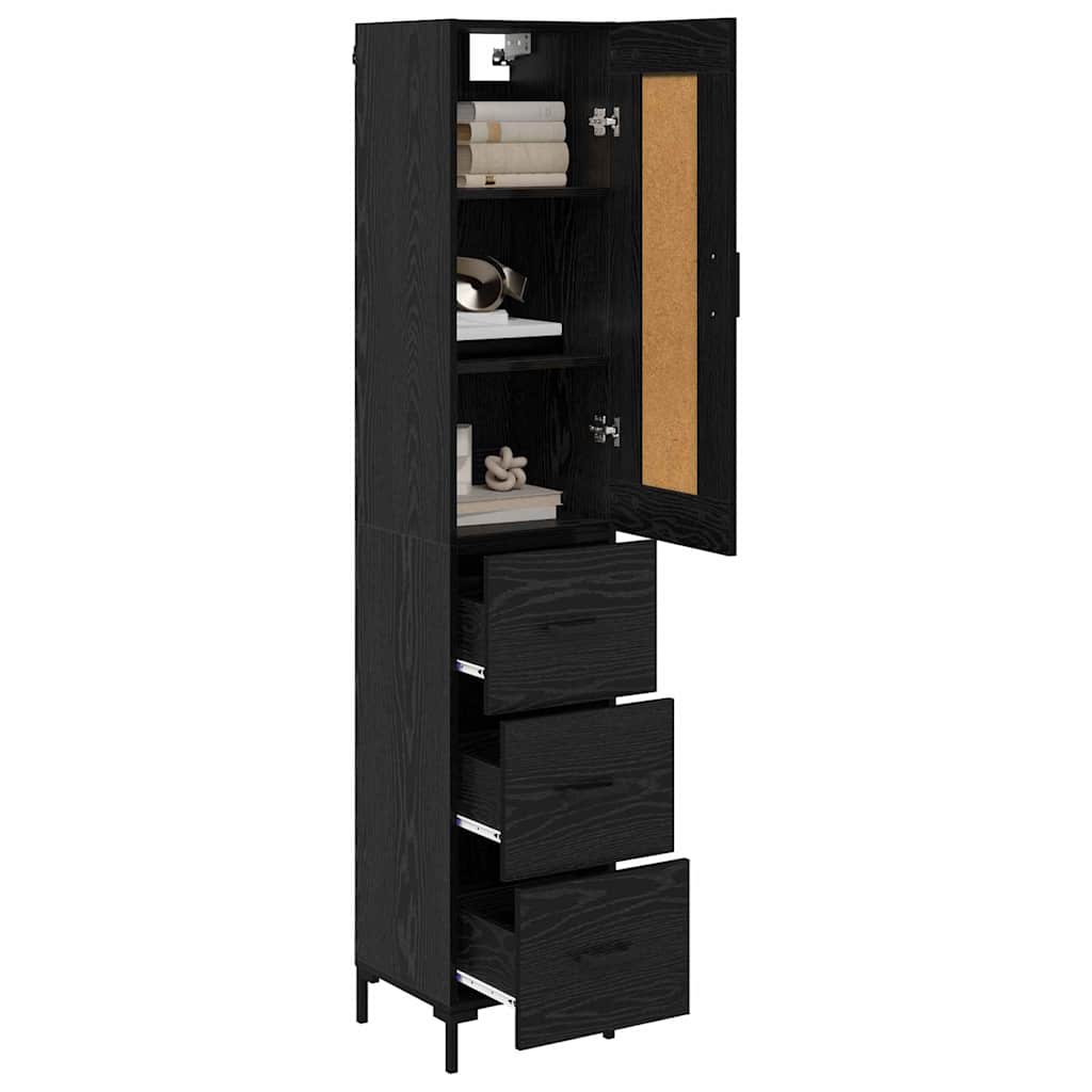 Highboard Sort eg 34,5 x 34 x 180 cm Konstrueret træ