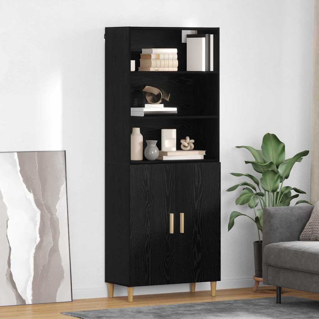 Highboard Sort eg 69,5 x 32,5 x 180 cm Konstrueret træ
