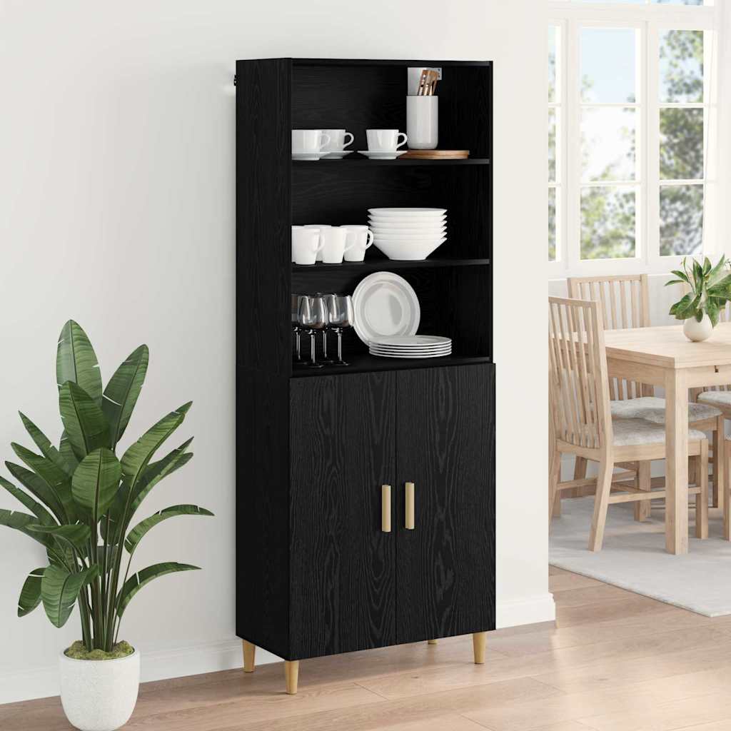 Highboard Sort eg 69,5 x 32,5 x 180 cm Konstrueret træ
