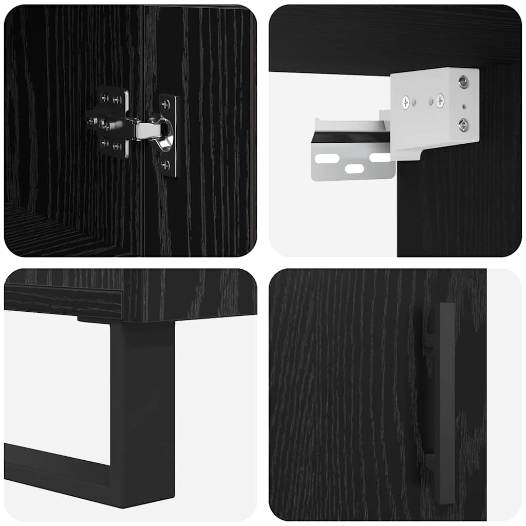 Highboard Sort eg 34,5 x 34 x 180 cm Konstrueret træ