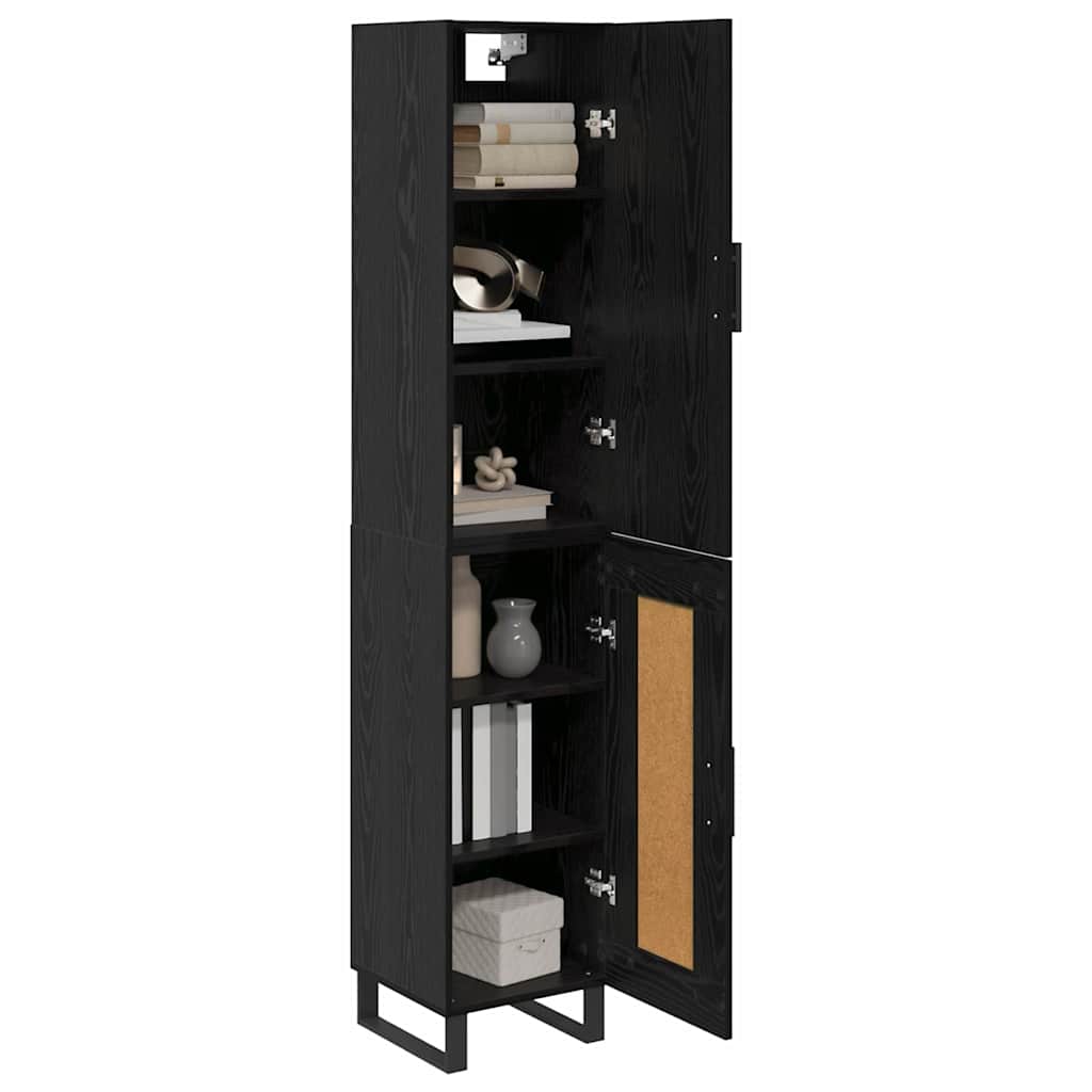 Highboard Sort eg 34,5 x 34 x 180 cm Konstrueret træ