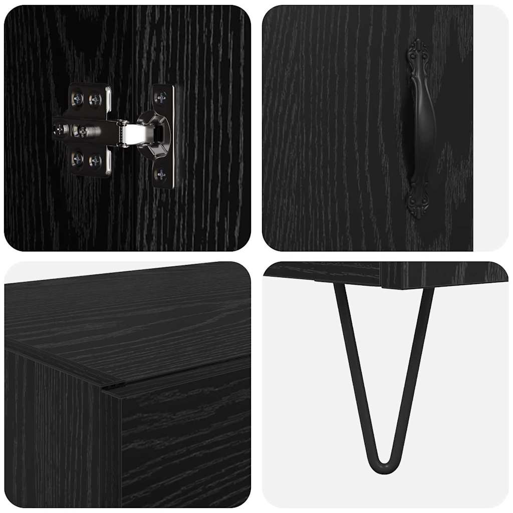 Highboard Sort eg 69,5 x 34 x 180 cm Konstrueret træ