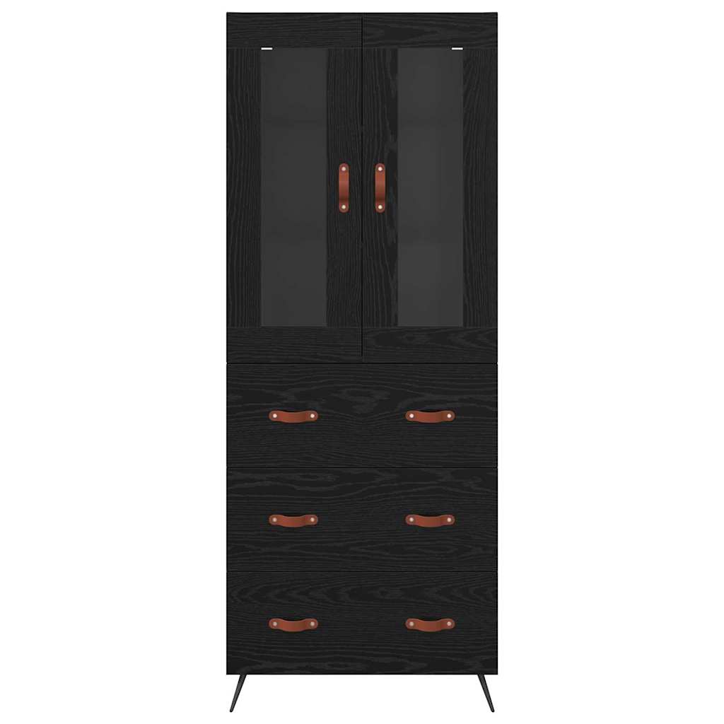 Højskab med hylde 2 stk. Sort eg 69,5 x 34 x 180 cm