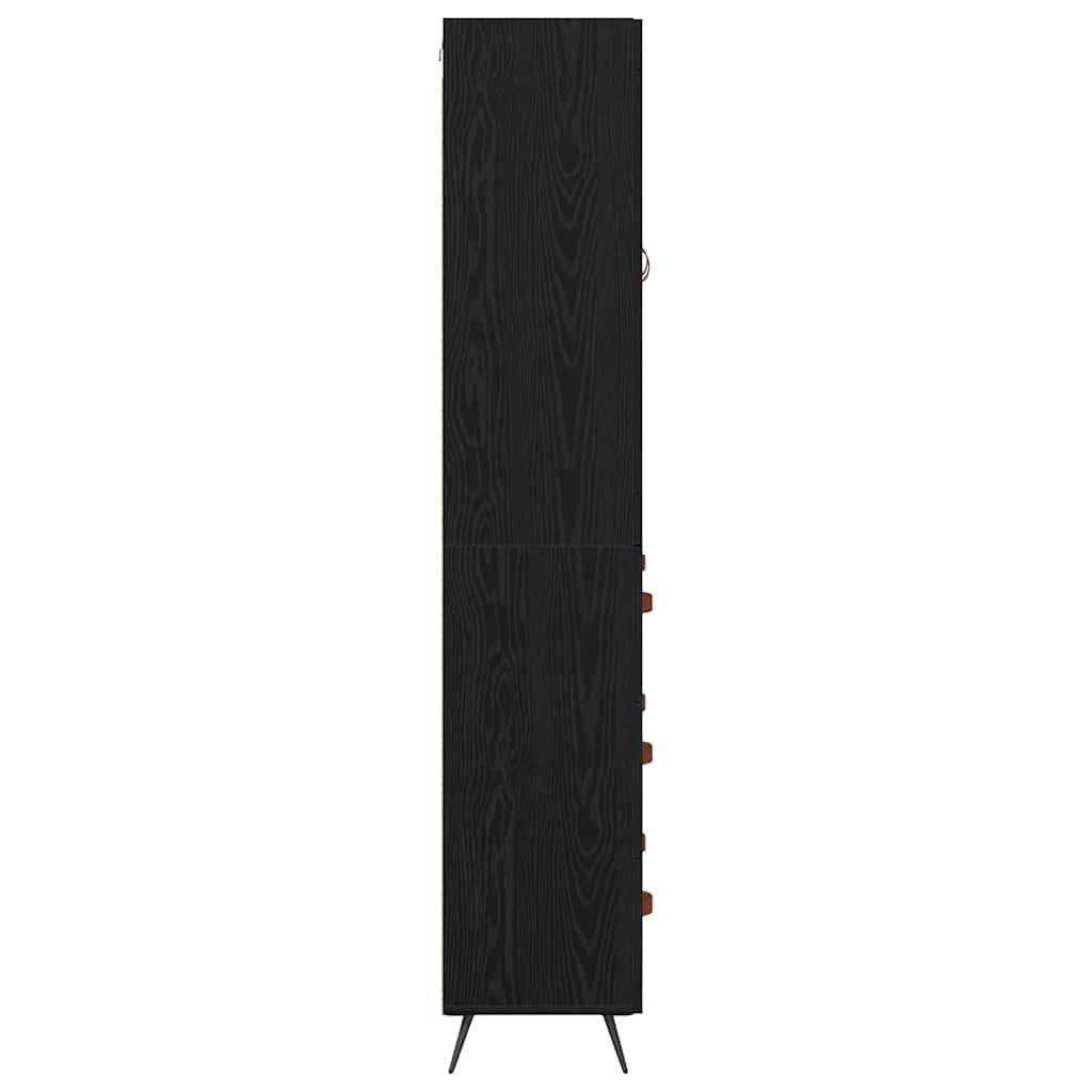 Højskab med hylde 2 stk. Sort eg 69,5 x 34 x 180 cm