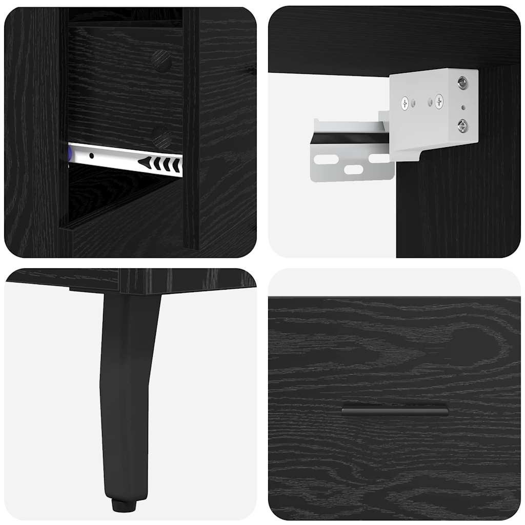 Highboard 2 stk. Sort eg 69,5 x 34 x 180 cm Konstrueret træ