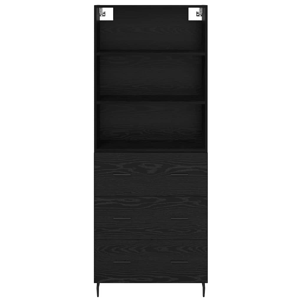 Highboard 2 stk. Sort eg 69,5 x 34 x 180 cm Konstrueret træ