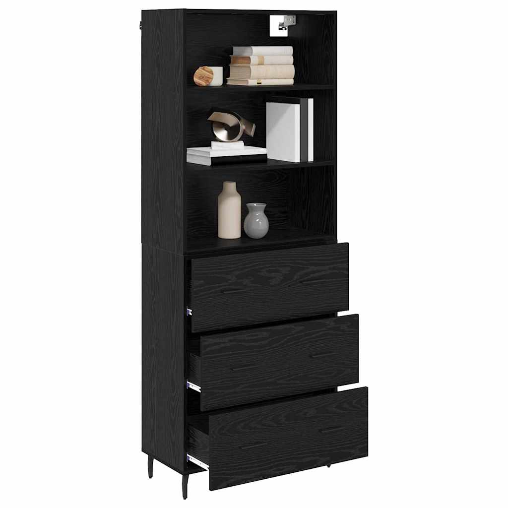 Highboard 2 stk. Sort eg 69,5 x 34 x 180 cm Konstrueret træ