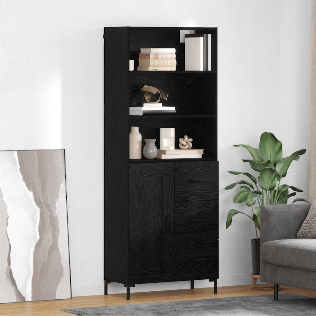 Highboard Sort eg 69,5 x 34 x 180 cm Konstrueret træ