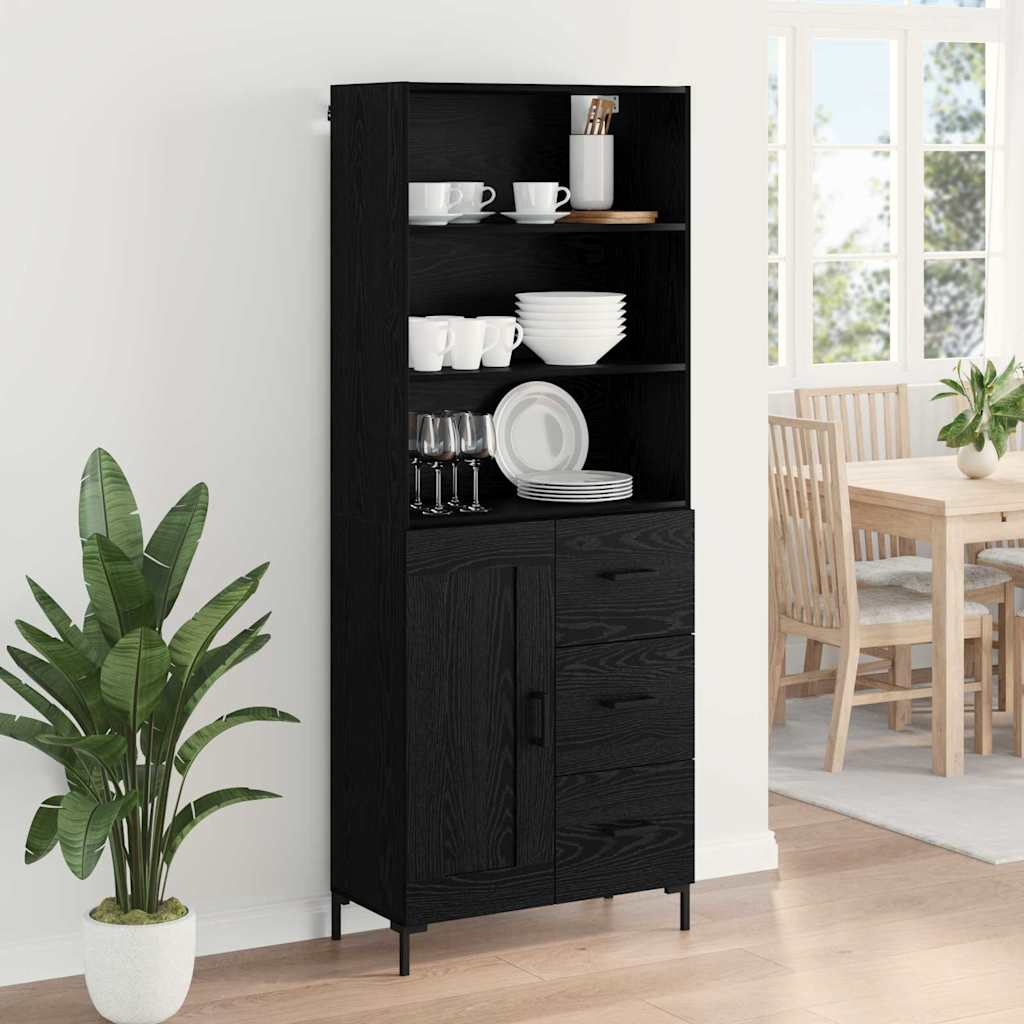 Highboard Sort eg 69,5 x 34 x 180 cm Konstrueret træ