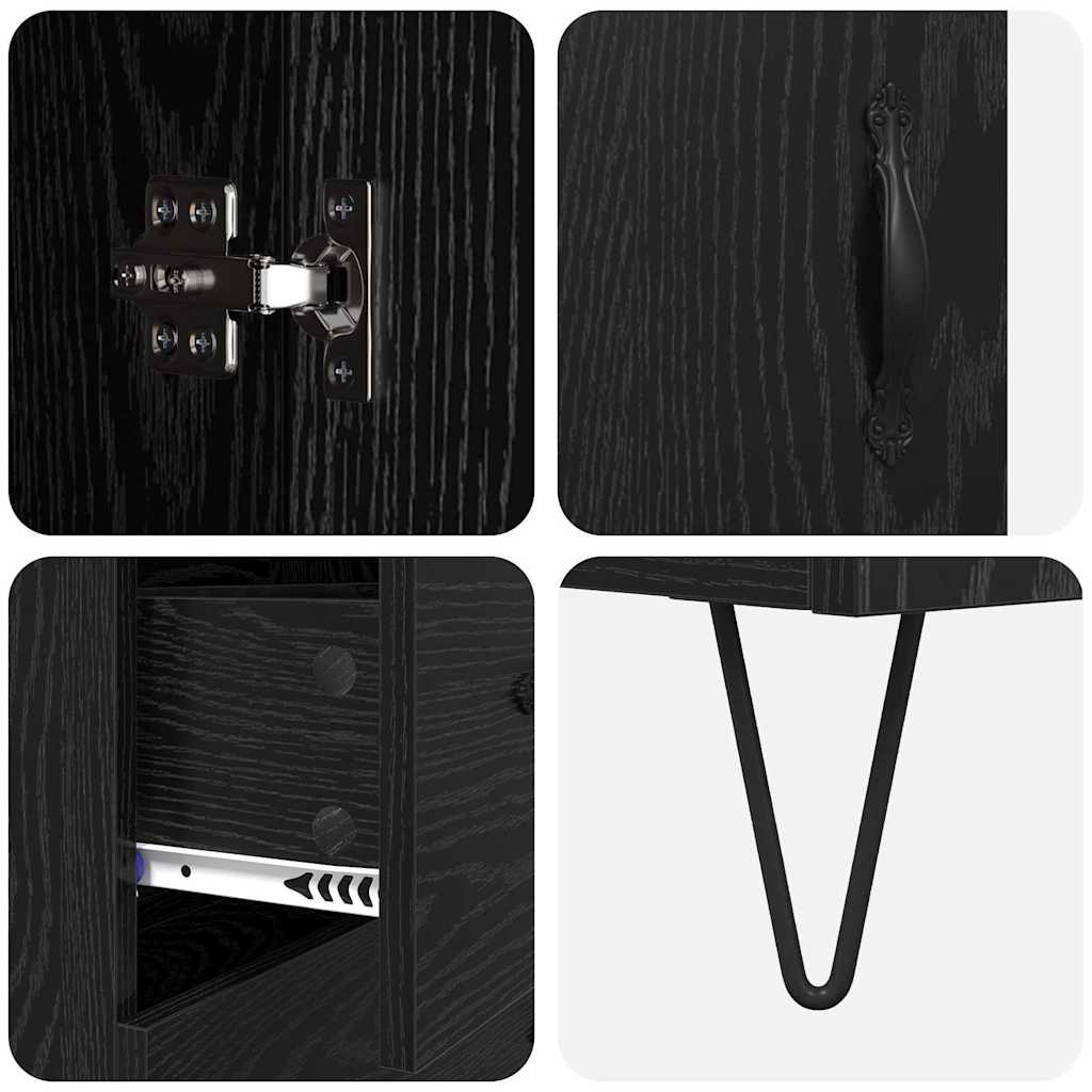 Highboard Sort eg 69,5 x 34 x 180 cm Konstrueret træ