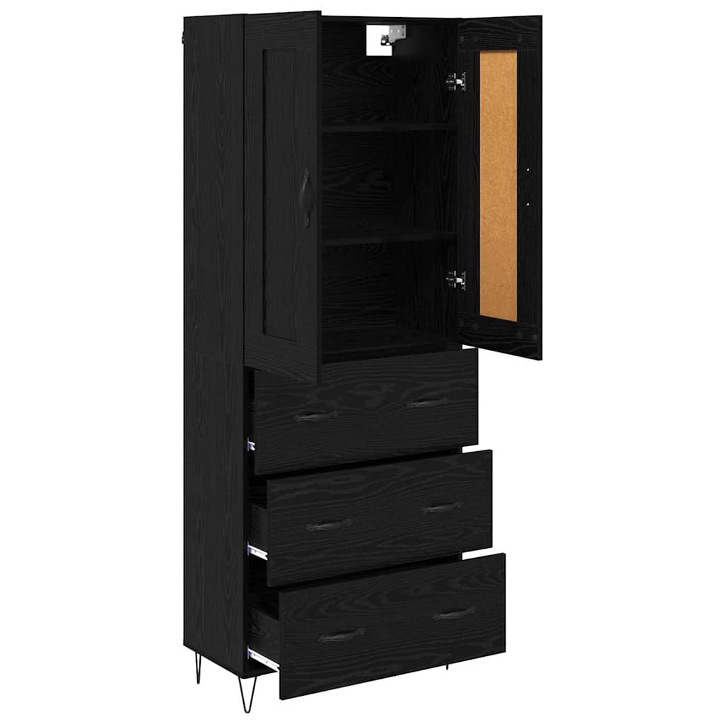 Highboard Sort eg 69,5 x 34 x 180 cm Konstrueret træ