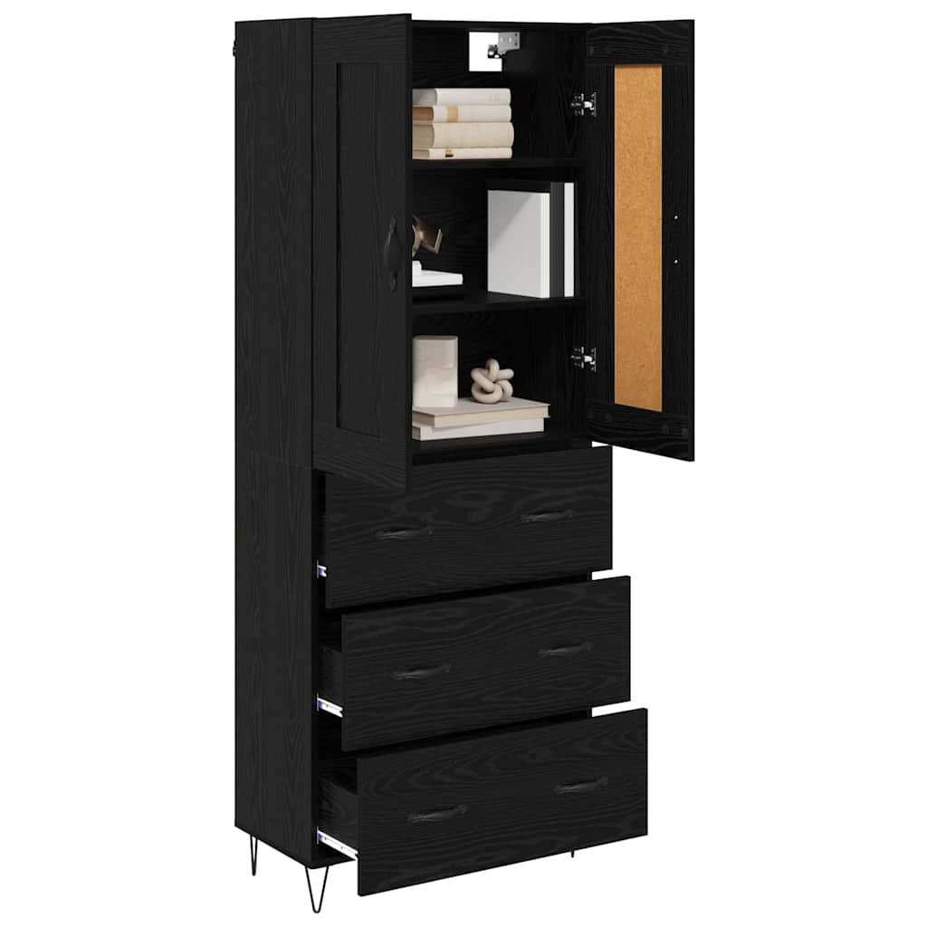 Highboard Sort eg 69,5 x 34 x 180 cm Konstrueret træ