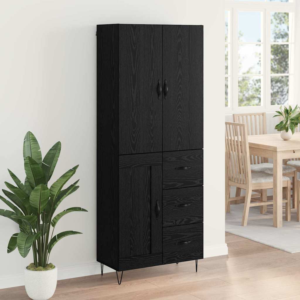 Highboard 2 stk. Sort eg 69,5 x 34 x 180 cm Konstrueret træ