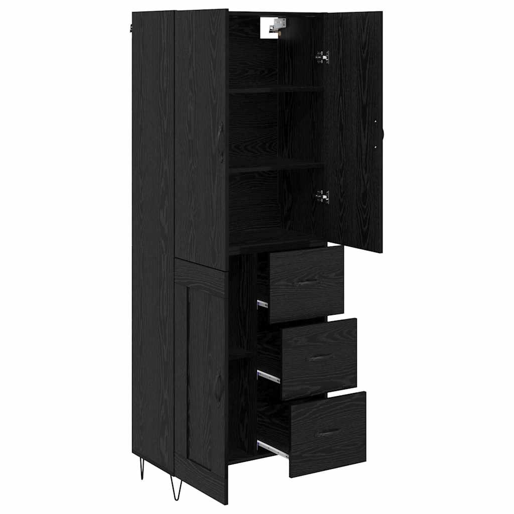 Highboard 2 stk. Sort eg 69,5 x 34 x 180 cm Konstrueret træ
